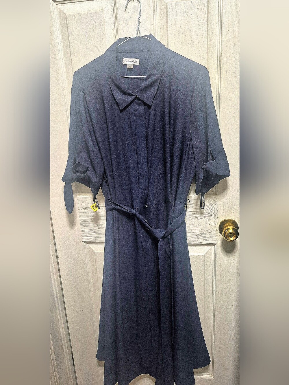 Calvin Klein Size 14 Navy Button-Front Midi Dress, Freshly Dry Cleaned. Gorgeous